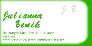 julianna benik business card